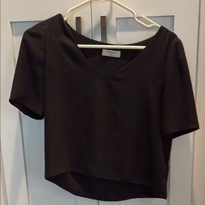 Black V-Neck Women's Top